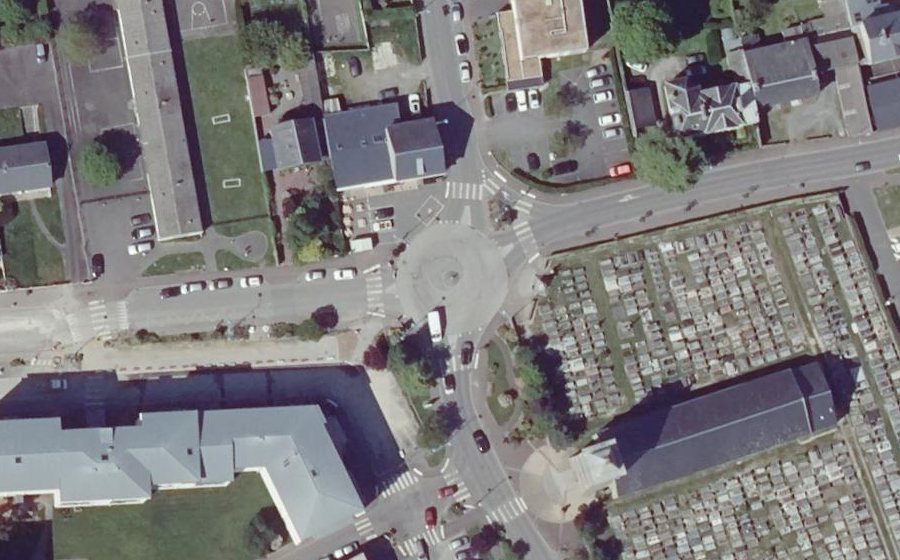 Vue aérienne du Rond-point Suzanne Malherbe