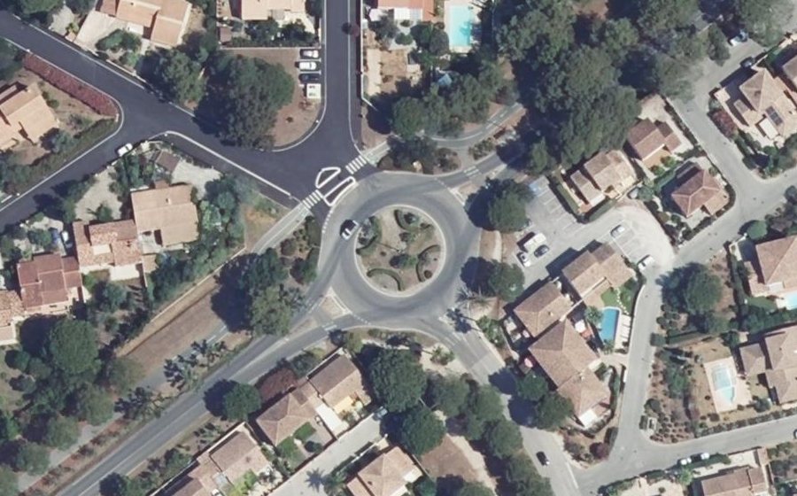 Vue aérienne du Rond-Point de l'Olympe