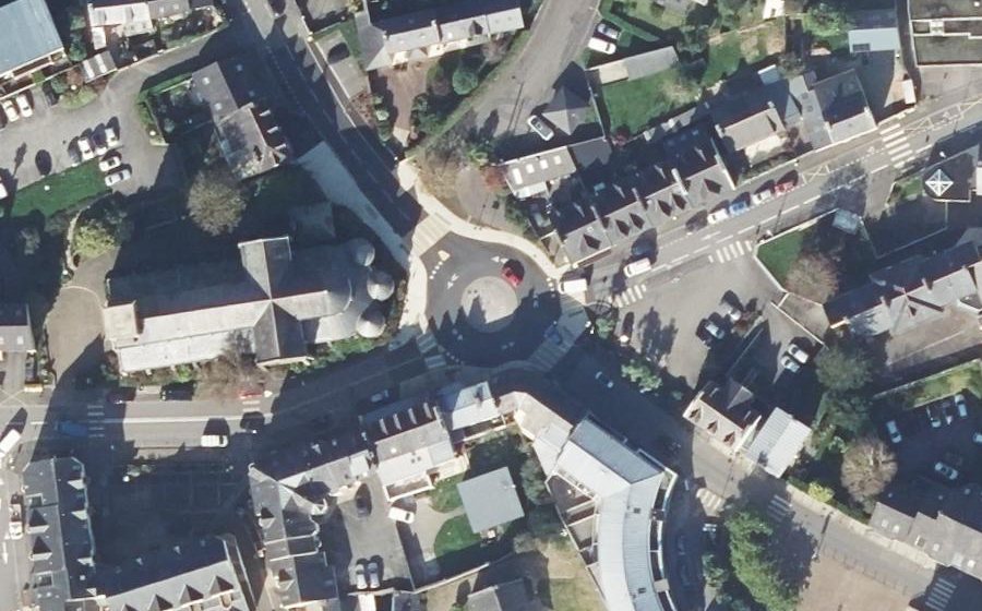 Vue aérienne du Rond-Point de l'Église