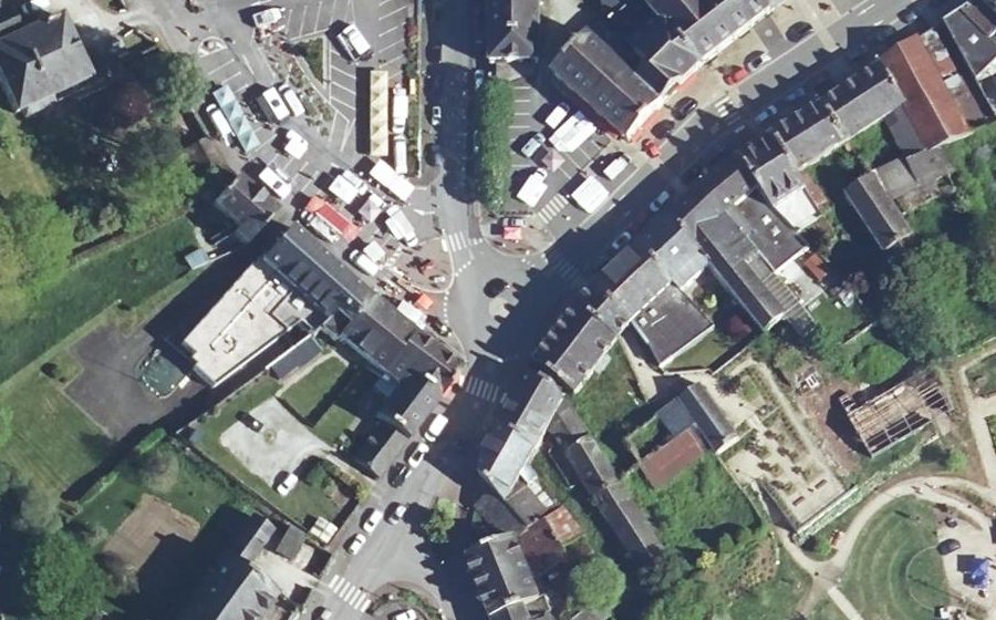 Vue aérienne du Place du Porz Moeloù