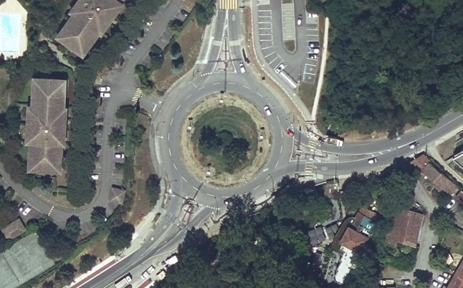 Vue aérienne du Rond-Point Henry Dunant