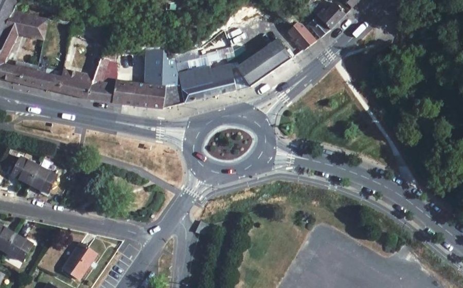 Vue aérienne du Rond-Point Francis et Maurice Dablin