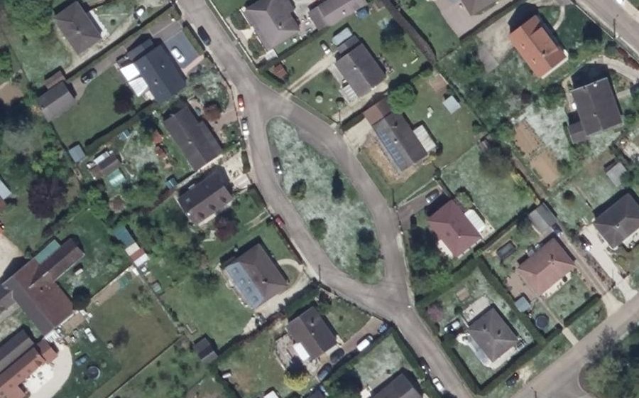 Vue aérienne du Rue Marie Curie