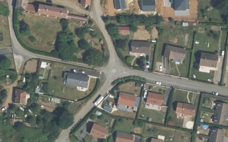 Vue aérienne de la Placette du Mesnil