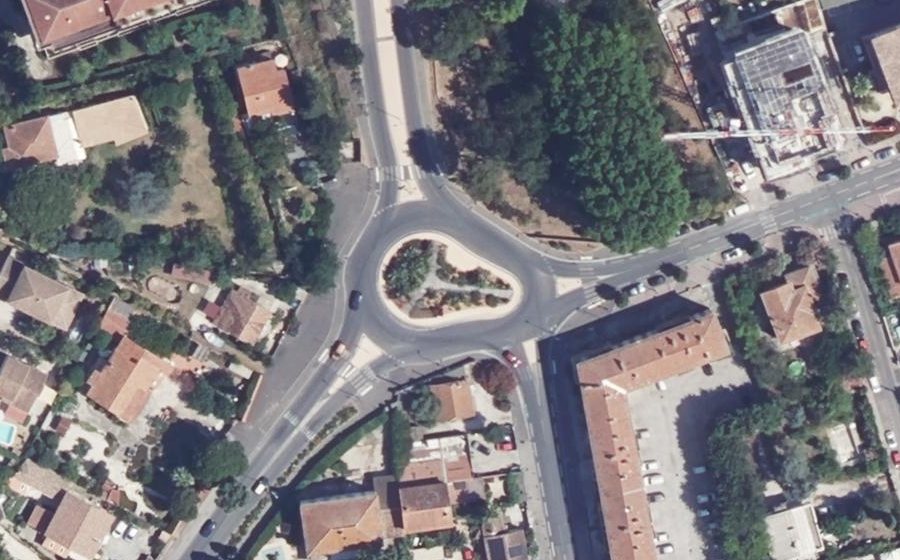 Vue aérienne du Rond-Point Samuel PATY
