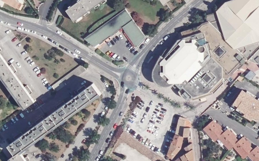 Vue aérienne du Rond-Point Jerzy Popiełuszko