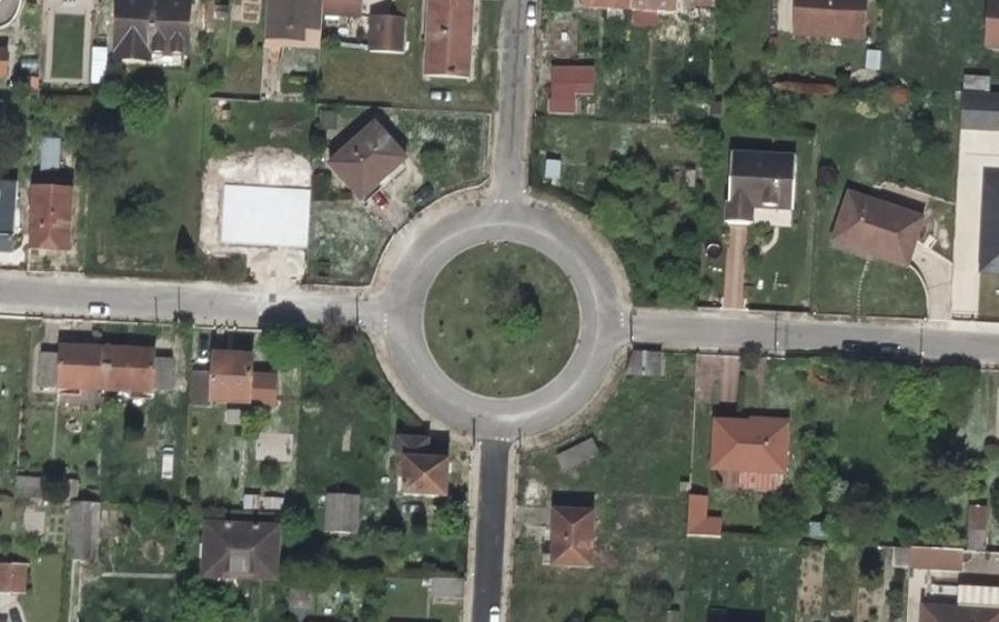 Vue aérienne du Rond-Point du Sous-Lieutenant Jean Lauterfing