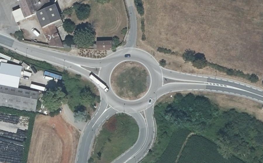Vue aérienne du Rond-Point des Cèdres Bleus