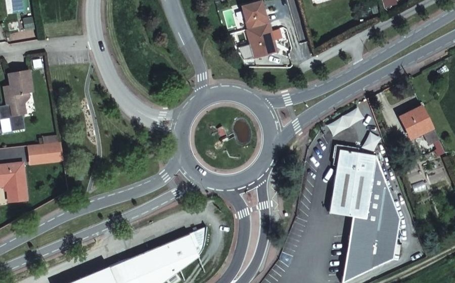 Vue aérienne du Rond-Point de la Roue