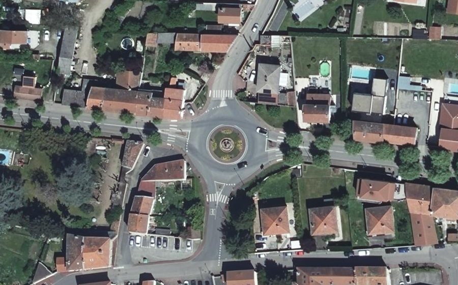 Vue aérienne du Rond-Point des Chambons