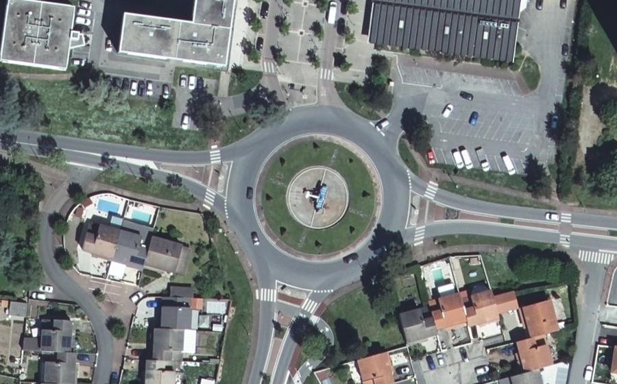 Vue aérienne du Rond-Point de l'Avion