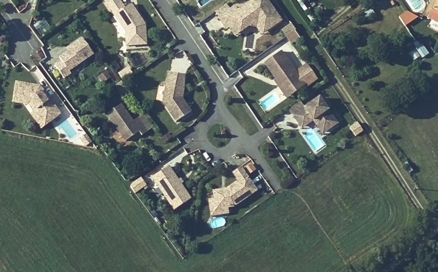 Vue aérienne du Rue de l'Aquilon