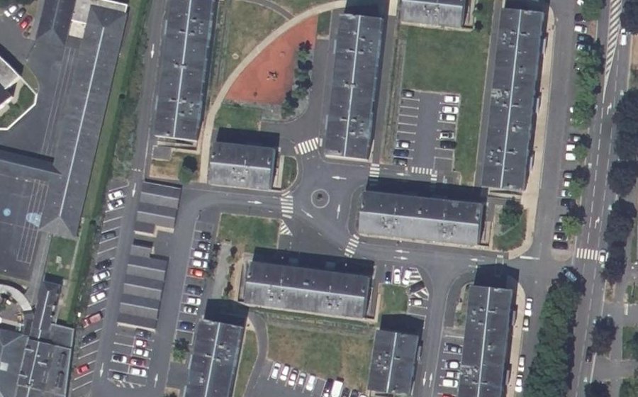 Vue aérienne du Rue d'Anjou