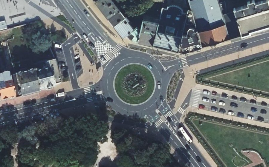 Vue aérienne du Rond-Point Thomas Jefferson