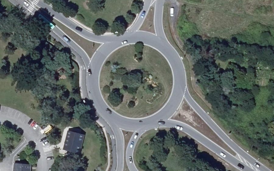 Vue aérienne du Rond-Point de Kerjouanno