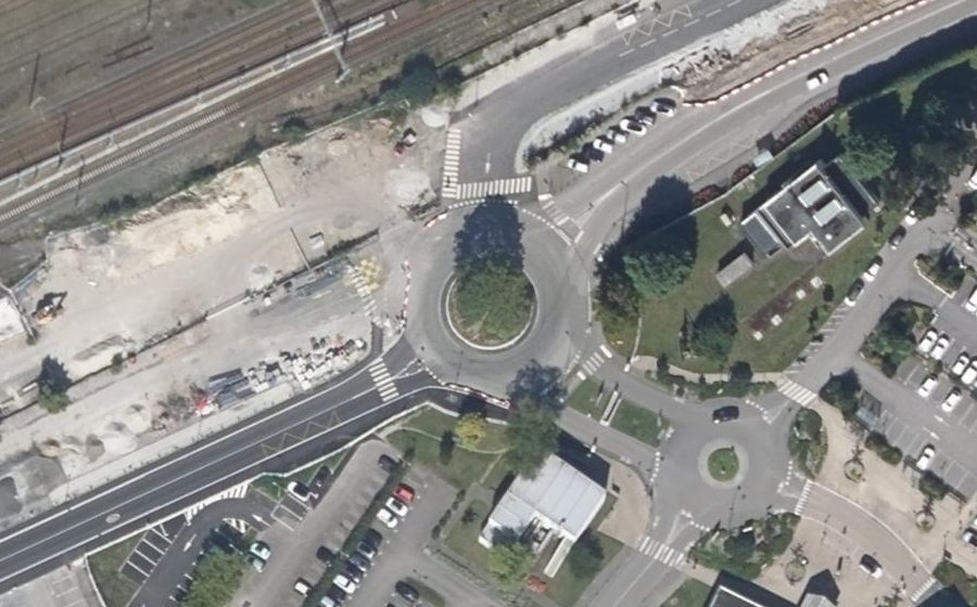 Vue aérienne du Giratoire Georges Cadoret