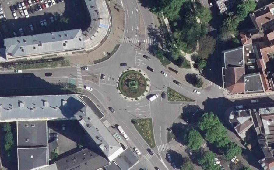 Vue aérienne du Place Général Patton