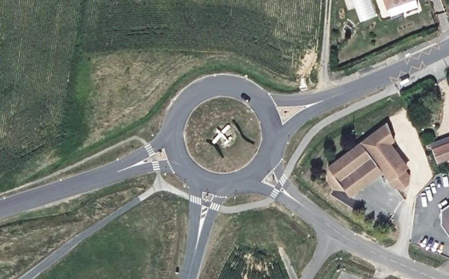 Vue aérienne du Rond-Point du Caron