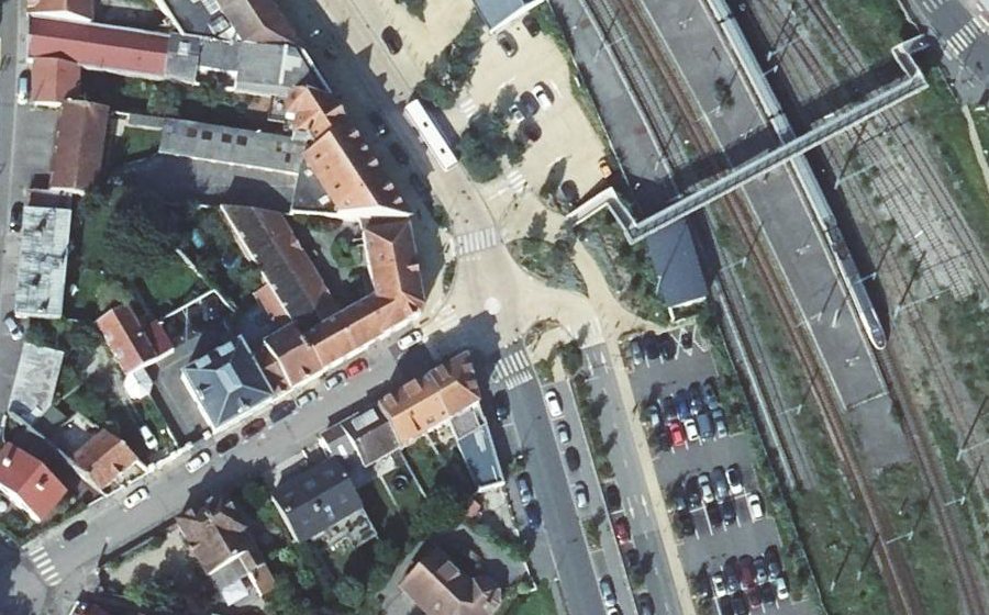 Vue aérienne du Place de la Gare
