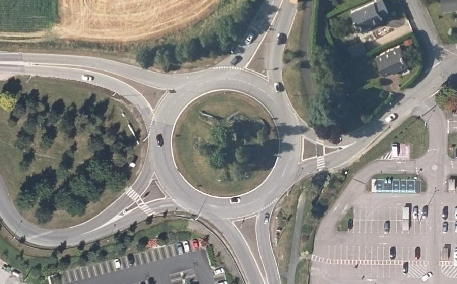 Vue aérienne du Giratoire de Kerbiguet