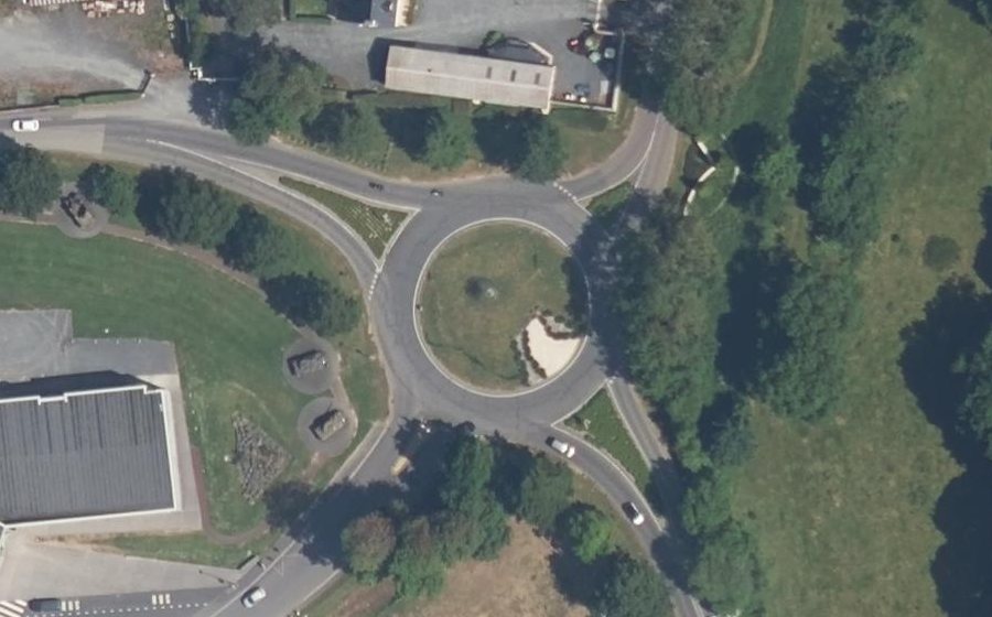 Vue aérienne du Route d'Omaha Beach