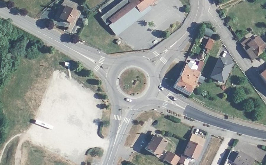 Vue aérienne du Giratoire du Pré des Lins