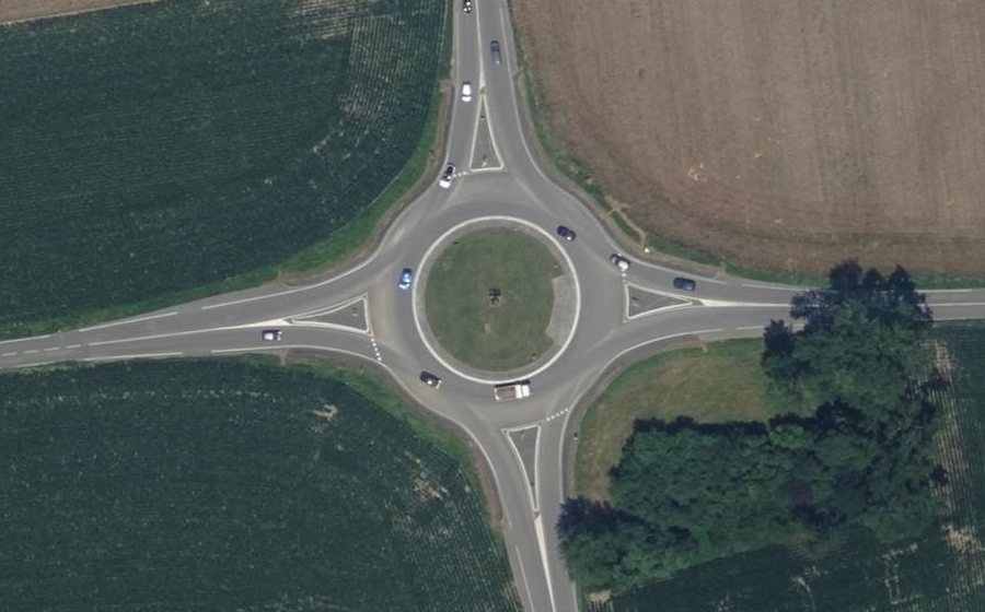 Vue aérienne du Rond-Point des Quatre Chemins
