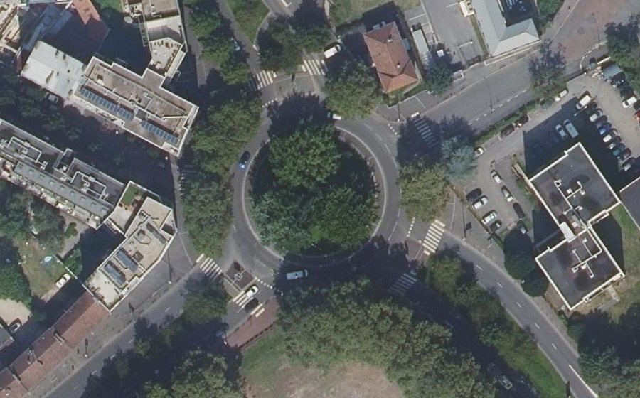 Vue aérienne du Rond-Point Marcel Dassault