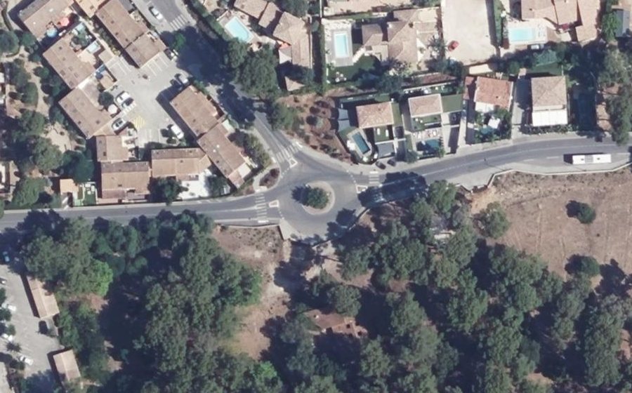Vue aérienne du rond-point des tirailleurs sénégalais