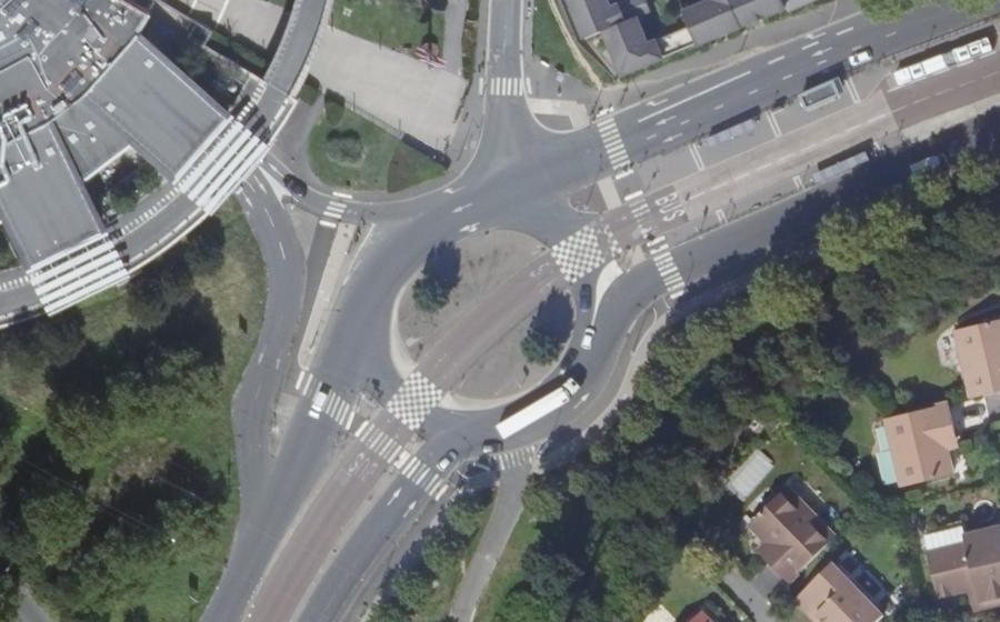 Vue aérienne du Carrefour de la Résistance