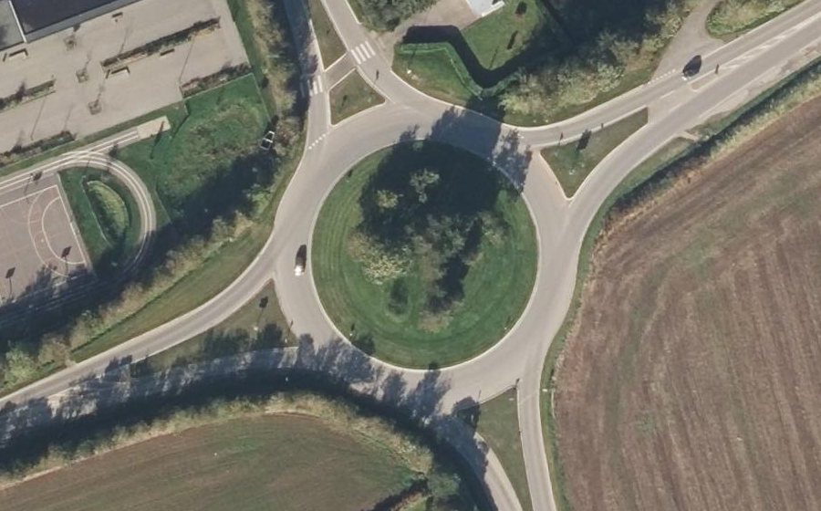 Vue aérienne du Rond-Point de Cloz Nevez