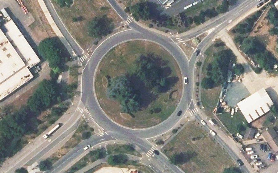 Vue aérienne du Rond-Point de la Dombes