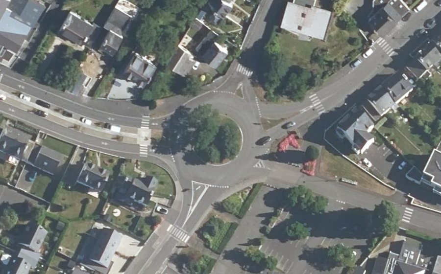 Vue aérienne du Rond-Point Bleu Pluriel