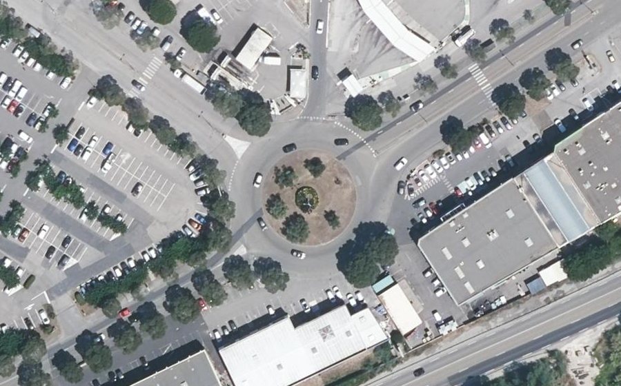 Vue aérienne du Rond-Point de la Pistole Volante