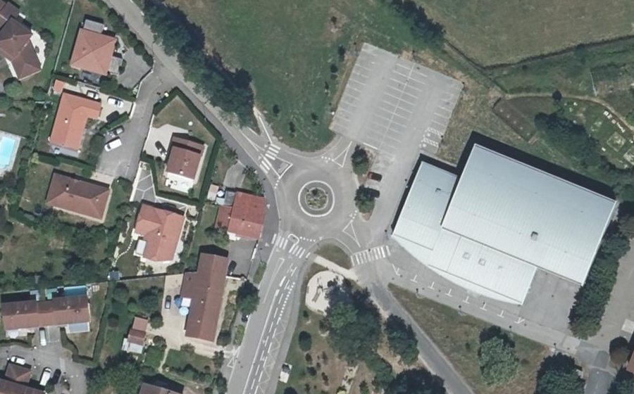 Vue aérienne du Rond-Point du Gymnase