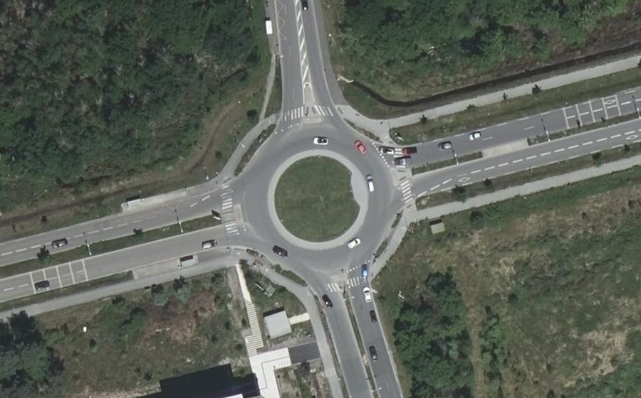Vue aérienne du Rond-Point Ambroise Croizat
