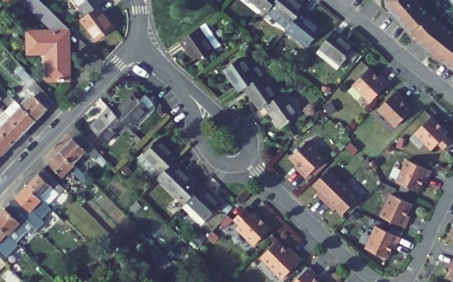 Vue aérienne du Avenue des Roses