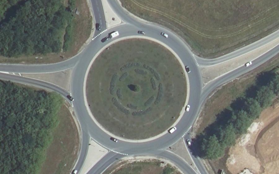 Vue aérienne du Rond-Point des Châteaux