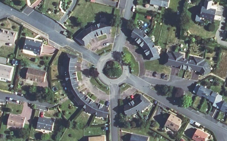Vue aérienne du Rond-Point de la Tessonnière
