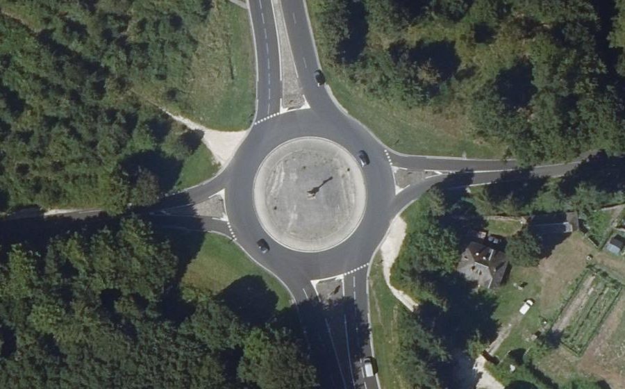 Vue aérienne du Carrefour de la Croix de Saint-Hérem