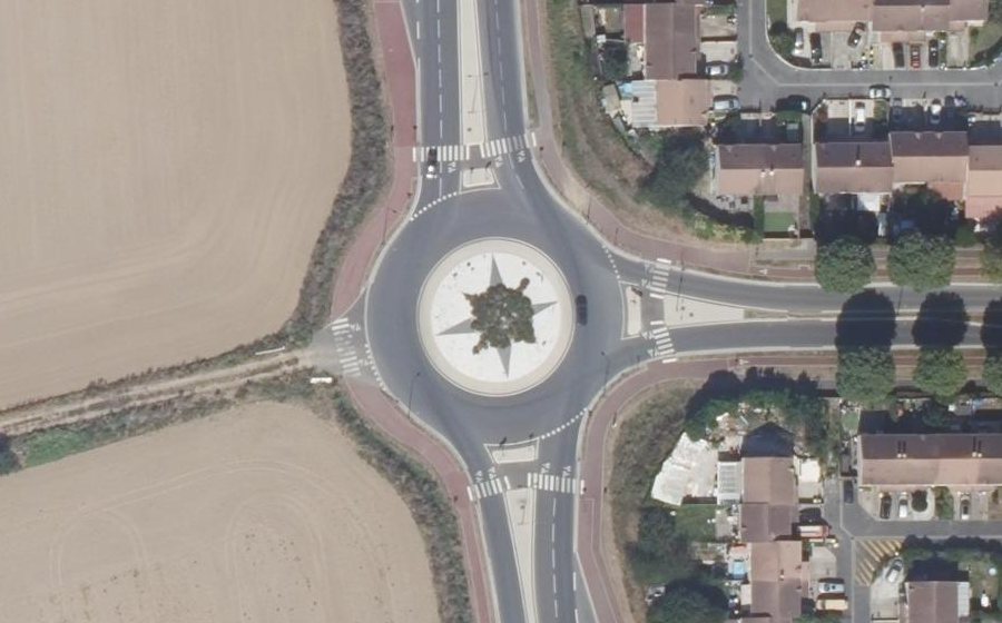 Vue aérienne du Rond-Point Jacques Chirac