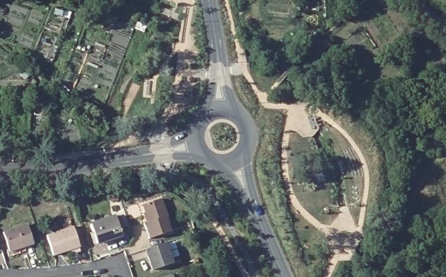 Vue aérienne du Rond-Point Émile Zola