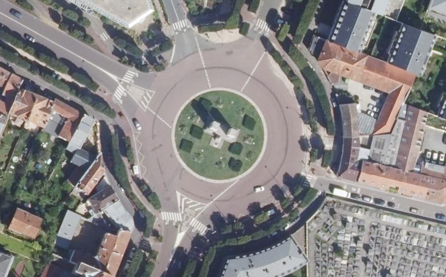 Vue aérienne de la Place de la Loi