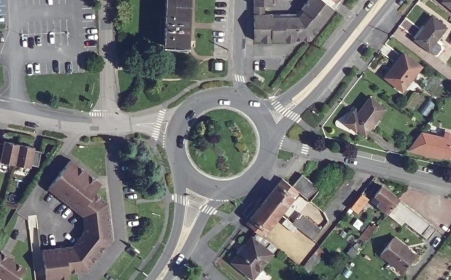 Vue aérienne du Rond-Point d'Hexham