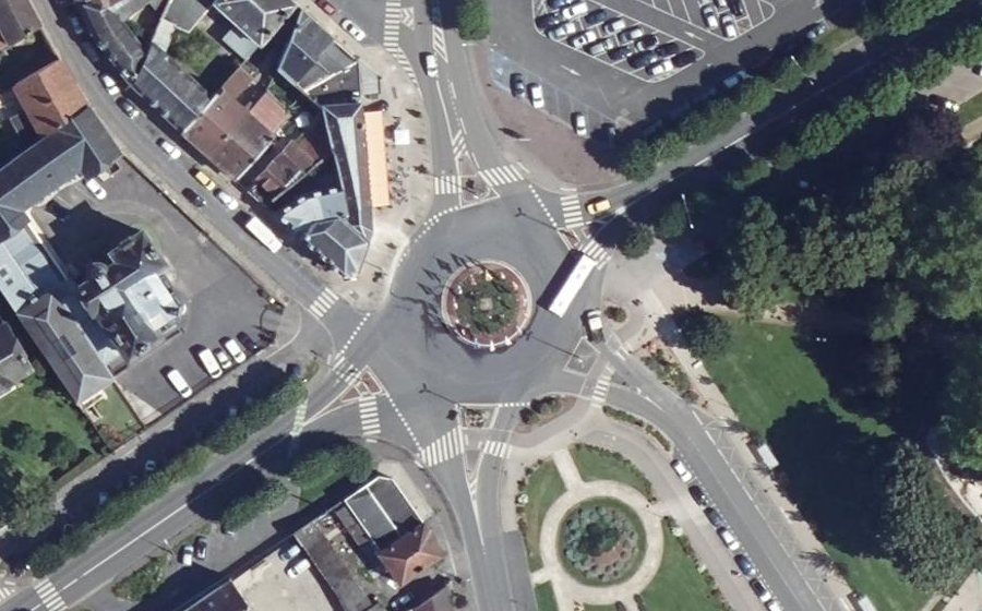Vue aérienne du Rond-Point de l'Europe
