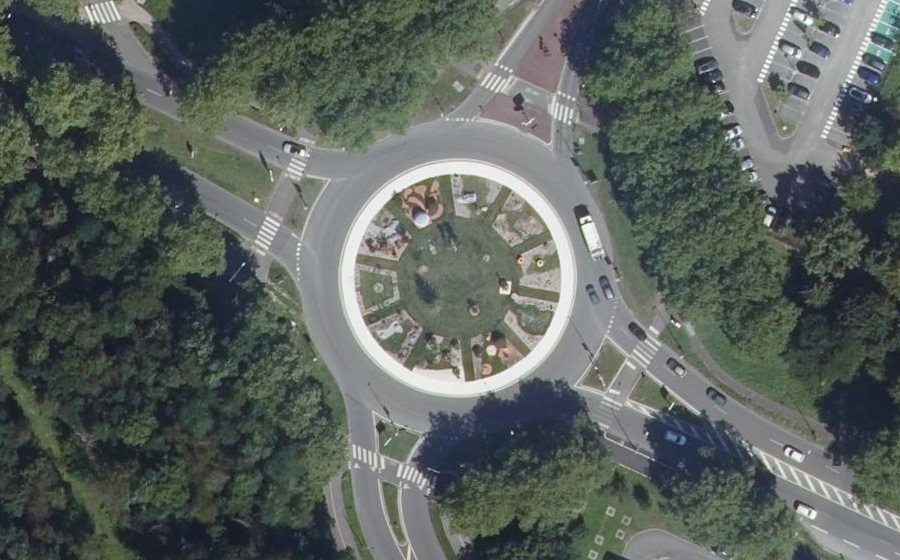 Vue aérienne du Rond-Point Marcel Dassault