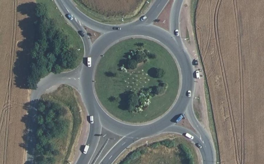 Vue aérienne du Rond-Point de la Paix