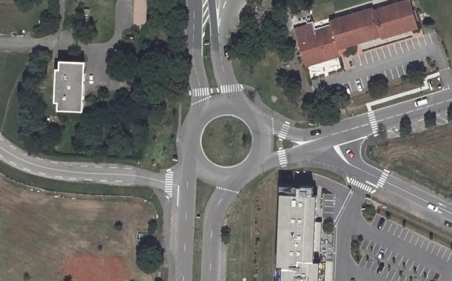 Vue aérienne du Rond-point Marie Marvingt