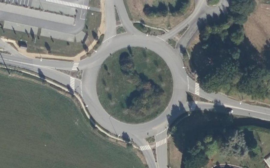 Vue aérienne du Rond-Point d'Erbrée