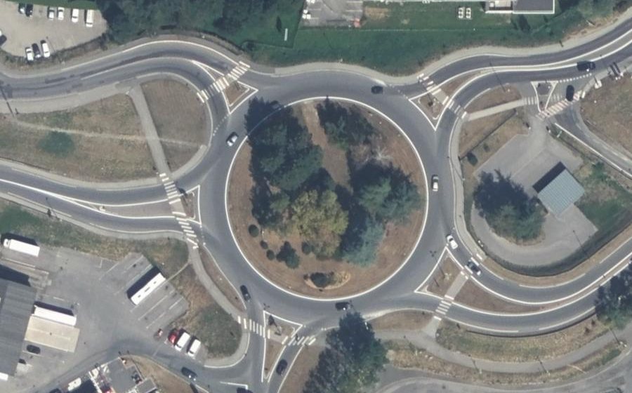 Vue aérienne du Rond-Point du Mont Blanc